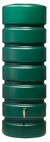 GARANTIA Classico Regentonne 650 Liter dunkelgrün - Wandtank, Wassertank, Regenfass, Regenwassertonne, Wassertonnen für Garten, Wasserfass, Wassertonne, Wasserbehälter, Zisterne, Wassertonne
