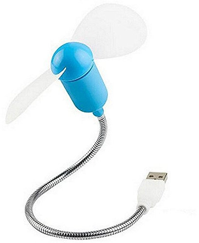 REY Mini-USB-Ventilator blau mit 17-cm-Flexkabel, Energieklasse A+++