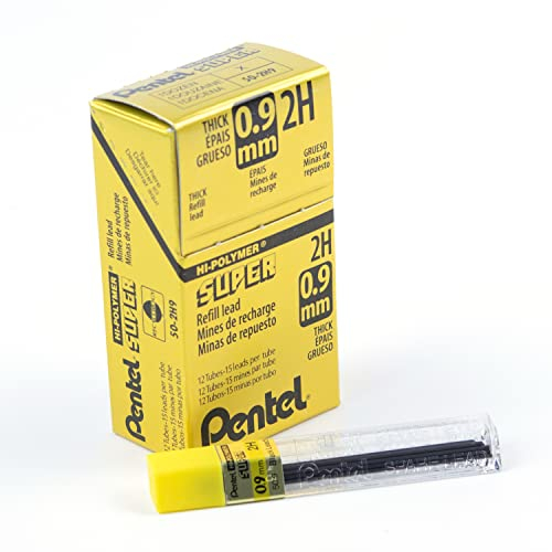 Pentel 509-2H 12 Stück 15 Minen 0,9 mm 2H für Druckbleistifte