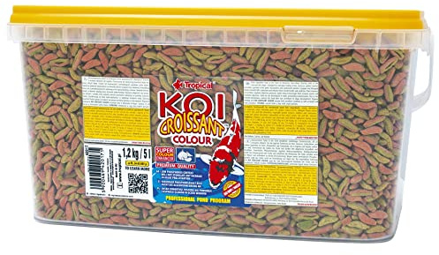 Tropical KOI Croissant Colour 5L / 1200g - Un alimento Multi-ingrediente en Forma de barritas flotantes Que parecen medialunas y Son de Dos Colores