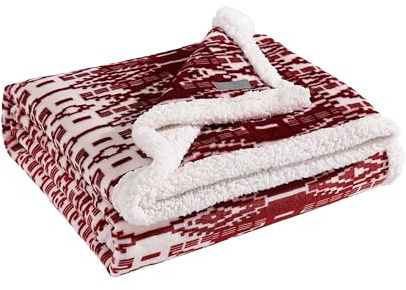 Eddie Bauer - Throw Blanket, Super Soft Reversible Sherpa Fleece Bedding, Cozy Plaid Home Decor (San Juan Red Clay, 50 x 60)