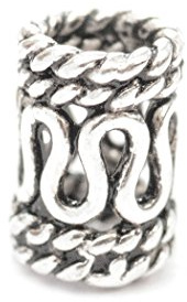 Battle-Merchant Perla para barba con patrón de serpiente de plata auténtica, joyas vikingas, diámetro interior de 3 mm, Esmalte, No es una piedra preciosa