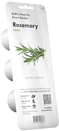 Click & Grow, Ricambio Vasi di Terriccio di Rosmarino, Confezione con 3 Capsule