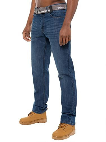 Ze ENZO EZ399 Mens Belted Jeans