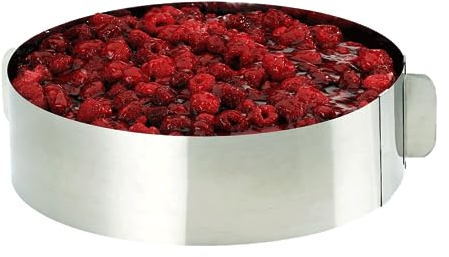 EUROHOME Tortenring verstellbar aus rostfreiem Edelstahl - Kuchenring hoch bis 30 cm verstellbar - Hochwertige Kuchenform rund mit Griffen - Backring 8 cm hoch perfekt für Kuchen und Torten