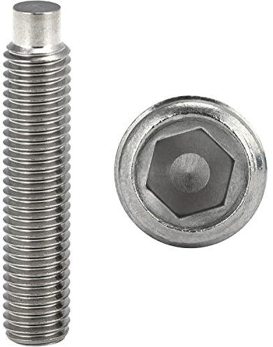 FASTON® Gewindestifte mit Innensechskant und Zapfen M5x10 aus Edelstahl A2 V2A (5 Stück) DIN 915 (ISO 4028) Gewindeschrauben Madenschrauben Maden-Schrauben