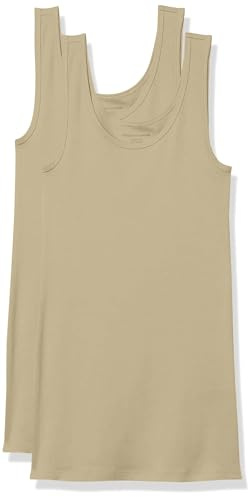 Amazon Essentials Women's Slim-Fit Vest, Pack of 2, Light Camel, M
