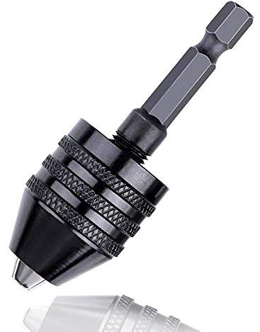 Mesee 0.3-8mm Keyless Drill Chuck, 1/4 Inch Hex Shank Quick Change Chuck Conversion Tool Electric Screwdriver Impact Driver Adapter Converter