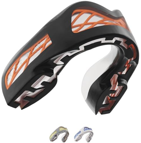 SafeJawz Nitro Erwachsene und Junior Mundschutz mit Etui für Boxen, Basketball, Lacrosse, Fußball, MMA, Kampfsport, Hockey und alle Kontaktsportarten (Schwarz)