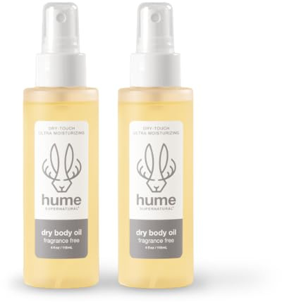 HUME SUPERNATURAL Dry Body Oil Spray - Moisturizing Oil for Dry Skin, After Shower Hydrating Body Oils for Women and Men, Nourishing, Glow, Fragrance Free, 2-Pack