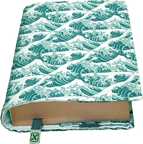 KAPAX FLEX - MOSSO Couverture de livre, Réglable pour livre broché, Tissu lavable, Impermeable, Protège-livre pour adulte (Wave)