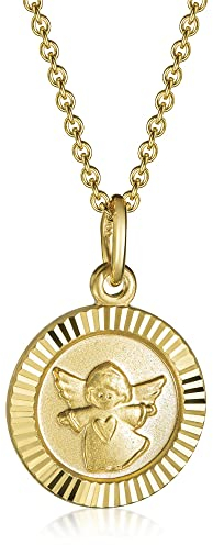 Xaana Taufkette Anhänger Schutzengel aus 333er Gelbgold inkl. vergoldeter Silberkette 36/38cm AMZ0573