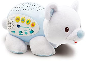 VTech - Ourson Dodo Nuit Étoilée, Veilleuse Bébé Musicale, Projection Lumineuse au Plafond, Musique Douce, Berceuses, Histoires et Sons de la Nature, Cadeau de Naissance - Contenu en Français