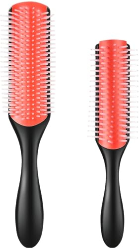 Spazzola Capelli Ricci Styling, 2 Pezzi Curly Hair Brush - 5 File Pettine Capelli Ricci, 9 File Pettine Per Ricci Mossi, Utilizzato Per La Separazione, La Modellatura e Lo Styling Di Capelli Ricci