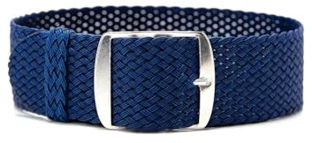 ClassicWatchStraps Perlon Uhrenarmband | Marine-Blau - 20 mm - Schließe: Silber Gebürstet | Nylon | Ersatz-Armband