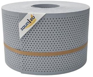 zaun|zu® Premium Sichtschutzstreifen GELOCHT | genarbte Oberfläche | 20% Lochmuster | PP für Doppelstabmatten | Sichtschutz Rolle | Polypropylen | Zaunblende | Made in Germany Fenstergrau 50m