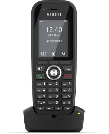 Snom M30 IP DECT handenhet multicellkompatibel, upplyst tangentbord. B. Håller eller vidarebefordras, 22 timmars samtal/2 veckors standby-tid, 3 års tillverkargaranti, svart, 00004607