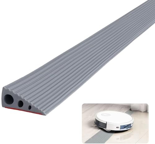 Rampa per soglia in gomma, 6,5 x 2,5 cm, in PVC, per soglia di transizione, autoadesiva, per sedia a rotelle, passeggini, deambulatori & scooter grigio