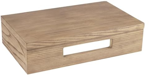 Differnz Plan de Lavabo en Chêne 40 x 25 x 10 cm - Meuble sous Lavabo Suspendu - sans Trou pour Robinet - avec Découpe pour Serviette