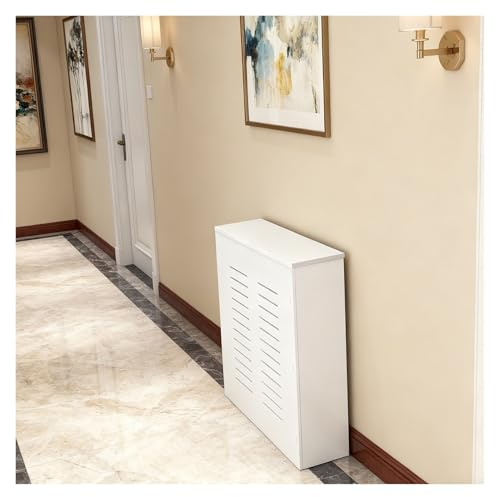 LINGDSWULING Radiador Lacado Revestimiento Protector Calefacción Estilo Rústico Superficie Estantería Útil Cubreradiador Blanco Cubreradiadores Cubreradiador(31.50x23.62x7.87in)