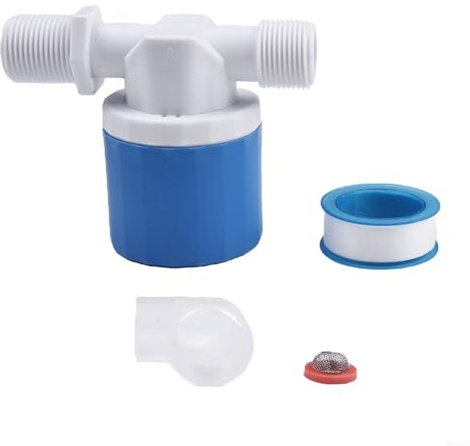 Vanne à flotteur interne de 1,9 cm pour réservoirs d'eau, vanne de contrôle automatique du niveau d'eau avec entrée latérale/supérieure, nylon PA66 et acier inoxydable 304, 0,1-(A)