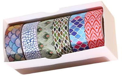 6 rotoli nastro carta con stampa animalier Washis, forniture decorative per artisti mascheramento, scrapbooking