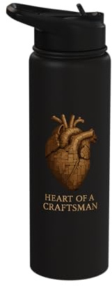 Skilled Maker Builder Heart Art Stainless Steel Insulated Water Bottle