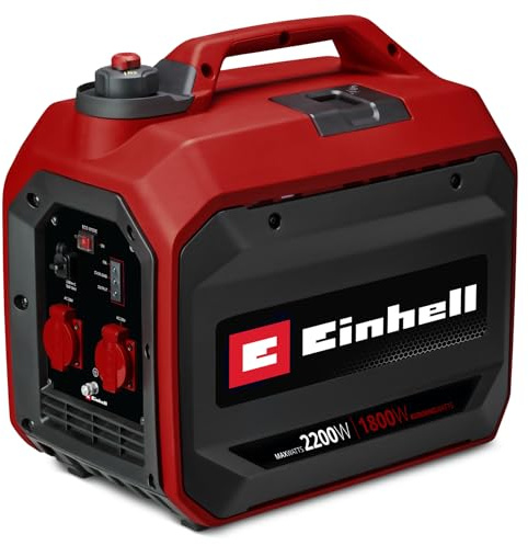 Einhell generatore di corrente (benzina) TC-IG 2200 (potenza max. 2200 W, durata 1900 W max. Serbatoio da 4 litri, motore 4 tempi, 2 x 230 V, 2 x USB, protezione contro mancanza di olio)