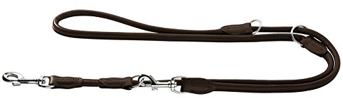 HUNTER ROUND & SOFT ELK Verstellbare Hundeführleine, Leder, weich, rund, 0,8 x 200 cm, schwarz