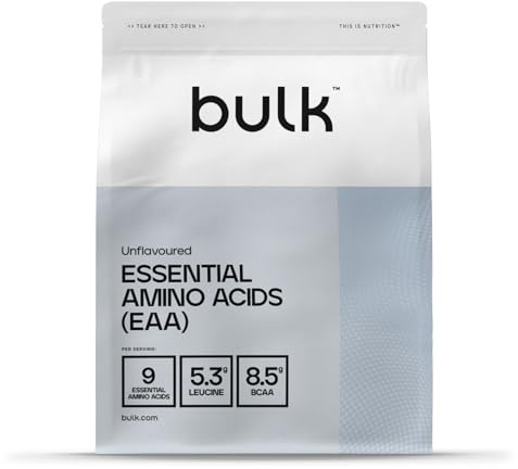 Bulk Pure Essential Amino Acids Powder, 500 g, Packaging May Vary, Non aromatizzato, 33 Porzioni