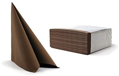 Alvotex CHIC Airlaid 50 Servietten, Stoffähnlich, Hochwertige, Einwegserviette, 40 x 40 cm, Braun