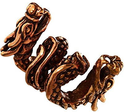 NKlaus Bartperle Haarschmuck TIAMAT Drache Bronze Lockenperle 6460