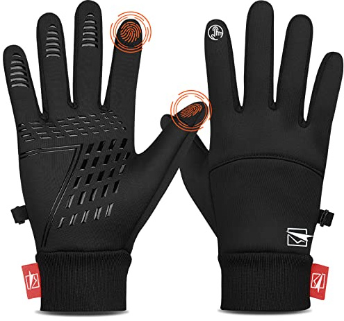 Yobenki Warm Winter Gloves, Anti Slip Touchscreen Gloves Windproof and Water Resistant Running Gloves Thermal Gloves Cold Weather Cycling Gloves for Men Women Walking Riding Driving Cycling