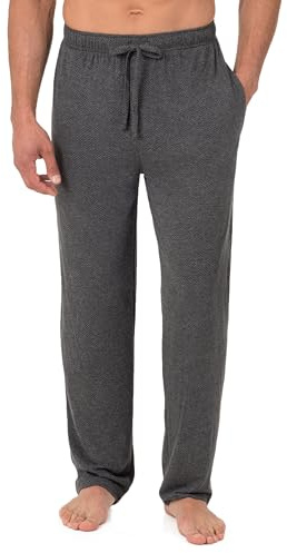 Fruit of the Loom Mens Signature Breathable Mesh Sleep Pants (Grey Heather, Large)
