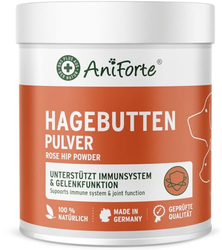 AniForte Nypon pulver för hundar och katter 500 g – 100% nypon, rik på C-vitamin, för att stödja immunsystemet
