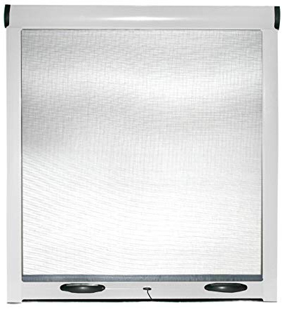 Zanzariera Universale A Rullo Avvolgibile Profilo Riducibile Regolabile Per Finestra Porte Portafinestra Balconi Con Frizione Telaio In Alluminio In Kit Fai Da Te Colore Bianco (120 x 170 cm)