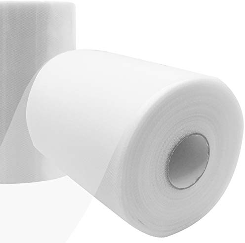 Travistar Tüll Stoff Rolle - 15cm x 91.5m - Tüllstoff - Hochzeit Dekoration - Tisch Deko - Tüllband für DIY Tutu Rock Handwerk Bogen Party Dekoration Crafts Geschenk, Weiß