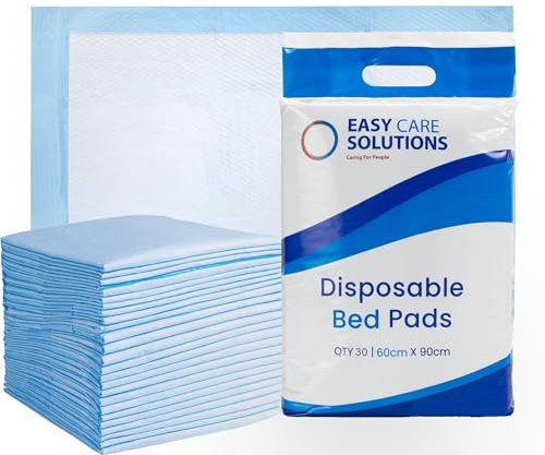 30 x Easy Care Solutions 60 x 90 cm Premium Disposable Incontinence Bed Pads | High Absorbency Underpads, Bed Mats, Mattress Protectors, Incontinence Pads |1 Pack of 30