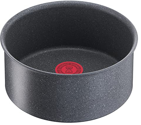 Lagostina Ingenio Mineralis Green Stielkasserolle Ø 20 cm, 100% recycelter Aluminium-Kasserolle für Gas, Backofen und Induktion, mit Kochanzeige, abnehmbarem Griff und verformbarem Boden