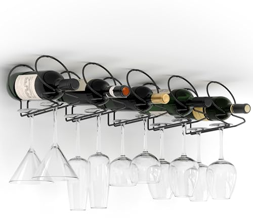 xympo Under Cabinet Wine Rack with Glass Hanger (Set of 5)