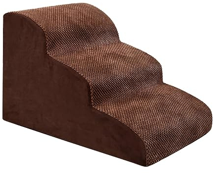 ＡＷＨＡＯ Hundetreppe, Stufen, Katzenrampe, Plattform, Kaninchen, Kleine Tiere, rutschfest, Hase, Haustierleiter, Hunderampe für Spielwagen, Autos, Kleines Groß, BRAUN