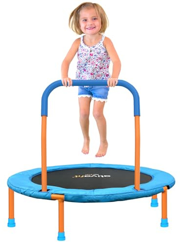 ATIVAFIT 36'' Rebounder Trampoline for Toddlers Kids With Foam Handle and Oxford Padded Cover Indoor Mini Trampoline for 3-6 years old