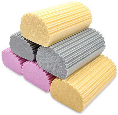 Relota 6 UDS esponja atrapapolvo, Reutilizable plumero humedo, esponjas lavable, limpieza hogar, PVA atrapapolvo coche, quita polvo muebles, para limpiar ventilador, persianas, rejillas de ventilación
