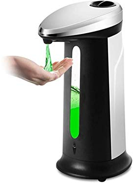 GeRRiT Distributeur de savon, Distributeur automatique de savon automatique de haute capacité de 400 ml de 400 ml sans contact avec le capteur de mouvement infrarouge Base imperméable Convient pour sa