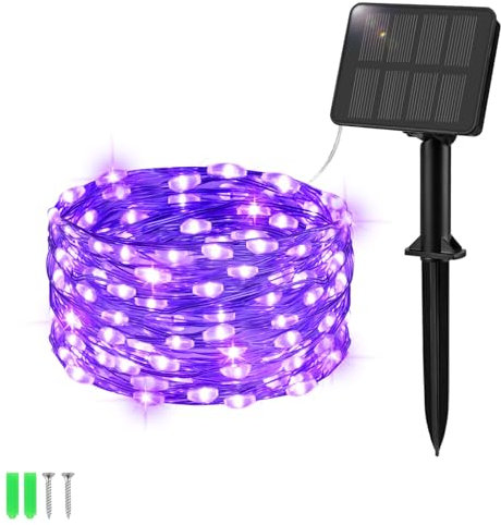 Etopgo Solar String Lights Outdoor Garden, 5M 50LED Solar Powered Fairy Lights Waterproof,8 Modes Copper Wire Solar Decoration Lights for Tree,Patio, Garden,Yard,Home,Wedding,Party