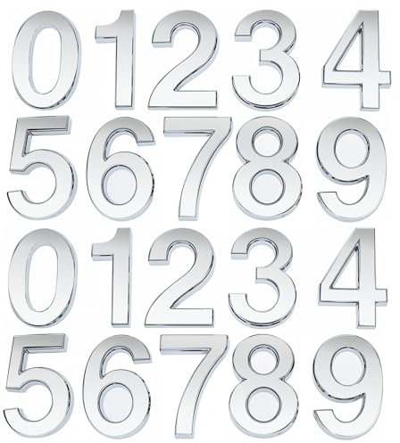 20 Self-Adhesive Apartment & Room Number Stickers - 2 Inch, Door & Wall Address Signs (0-9)