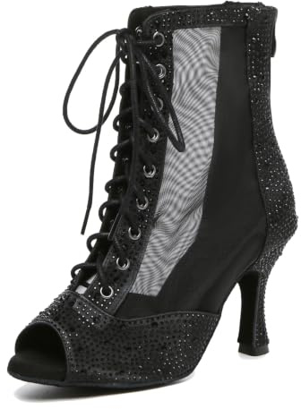 MINITOO Dam rund tå enkel rem satin balrum latinska dansskor fest bal pumps L160