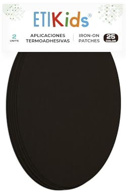 2 Dark Brown Iron-On Fabric Repair Patches – Knee & Elbow Patches for Clothes, Trousers, Jackets, Sweaters & Shirts, 16 x 10 cm