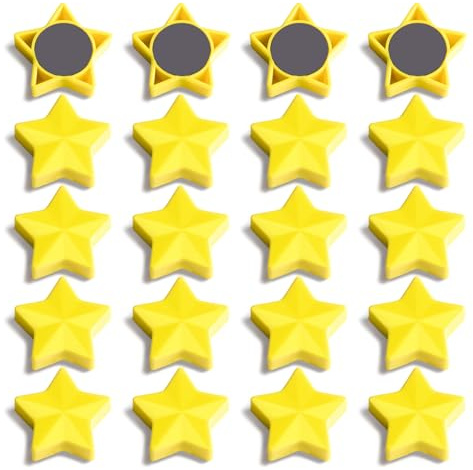 PYJLBX Calamite Frigorifero - 20 Pezzi Calamite Potenti Stella Giallo, Calamite Piccole Calamita Frigo Magneti per Lavagna Magnetica, Mini Magnete Potente Decorativi per Ufficio, Scuola, Casa, Cucina