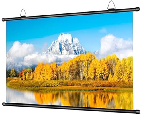 Schermo per Proiettore da Esterno Portatile 72 Pollici, Schermo Cinematografico Anti Rughe 4K HD, Schermi di Proiezione con Angolo Visione 160°(16:9)